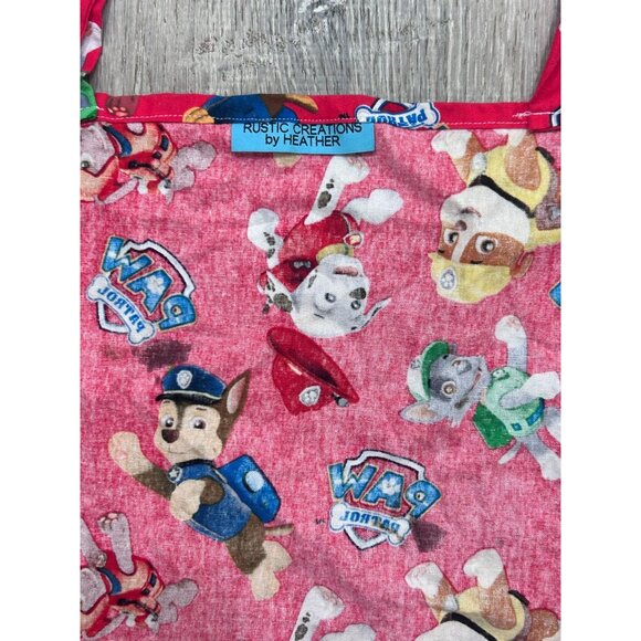 Vintage Paw Patrol Apron For Cooking Unique Cute Dog Print Cotton Red - Picture 6 of 7